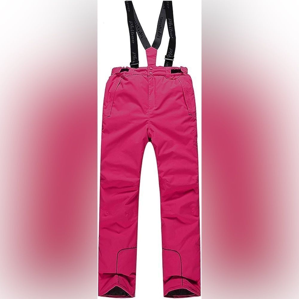PHIBEE Girls' Waterproof Windproof Breathable Polyester Snow Ski Pants